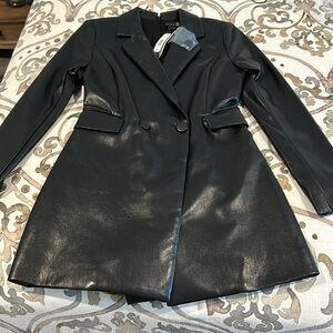 Reduced!Soft  faux leather tuxedo jacket with built in shorts